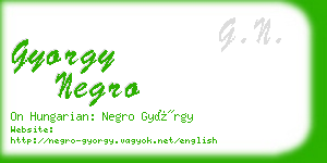 gyorgy negro business card